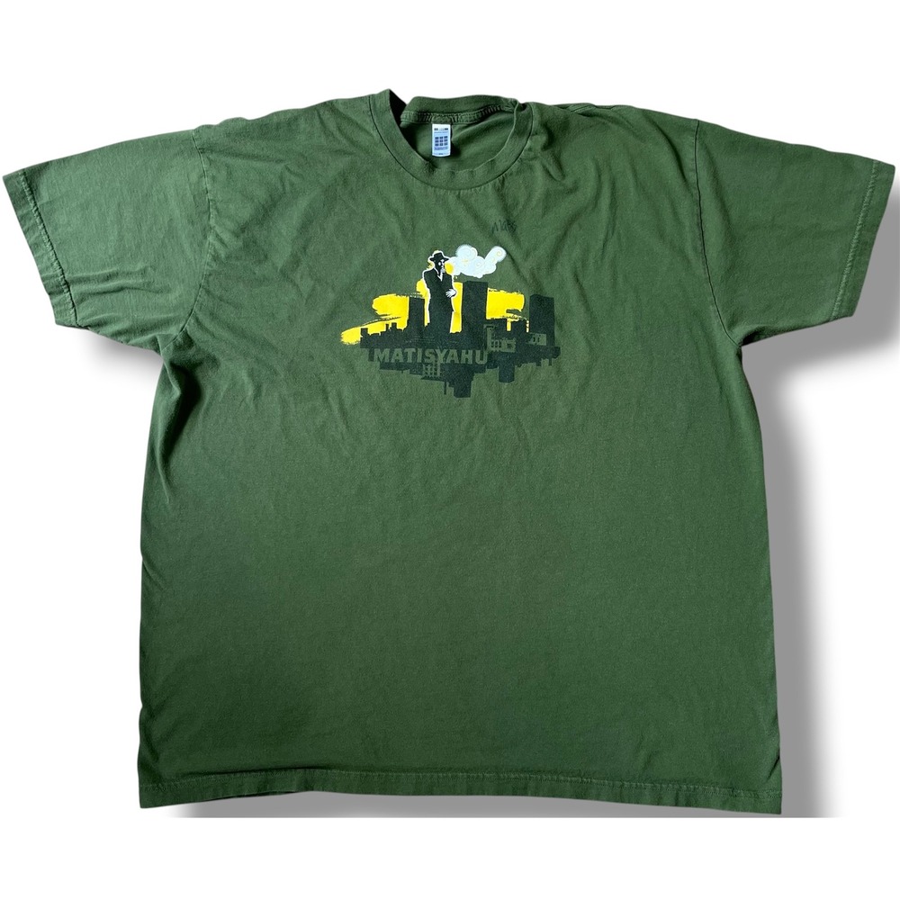Matisyahu Graphic T-Shirt Mens‎ 2XL Olive Green American Apparel Band Tee